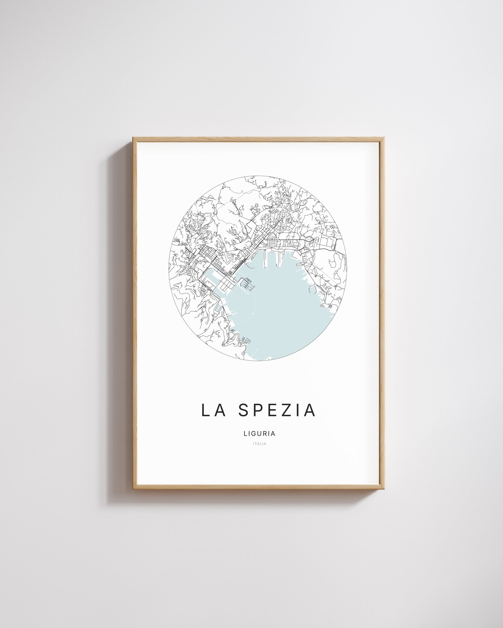 Poster représentant le plan de la ville de La Spezia.