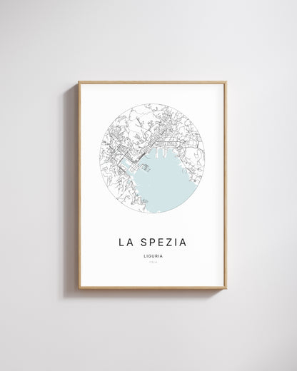 Poster représentant le plan de la ville de La Spezia.