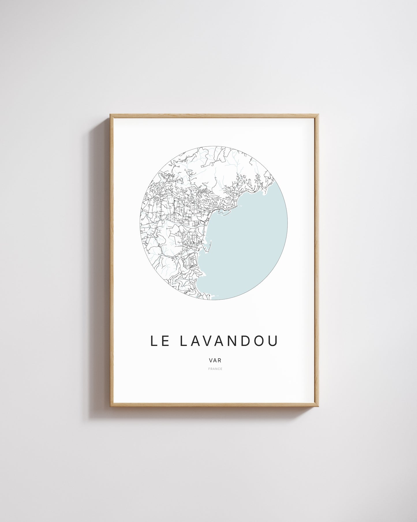 Poster représentant le plan de la ville de Le Lavandou.