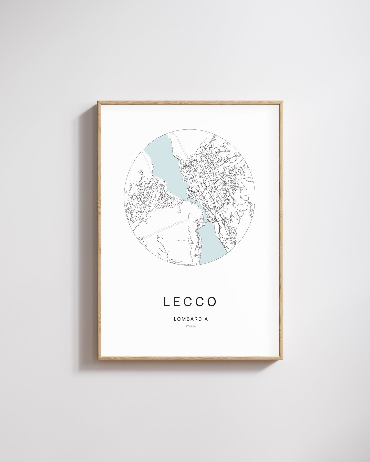 Poster représentant le plan de la ville de Lecco.