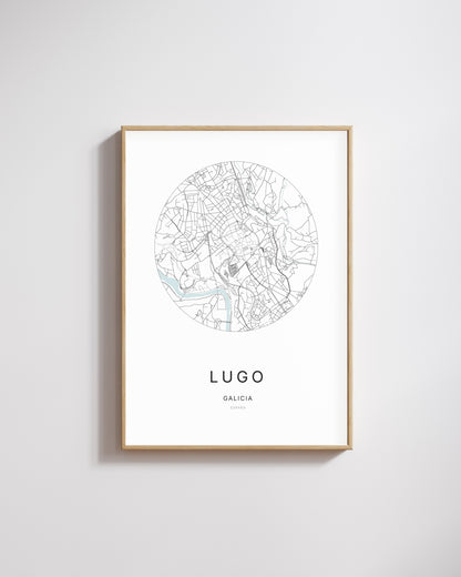 Poster représentant le plan de la ville de Lugo.