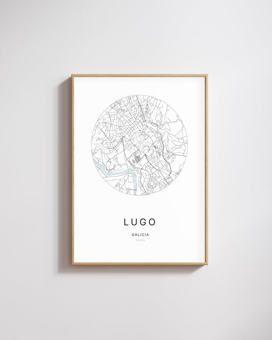 Poster représentant le plan de la ville de Lugo.
