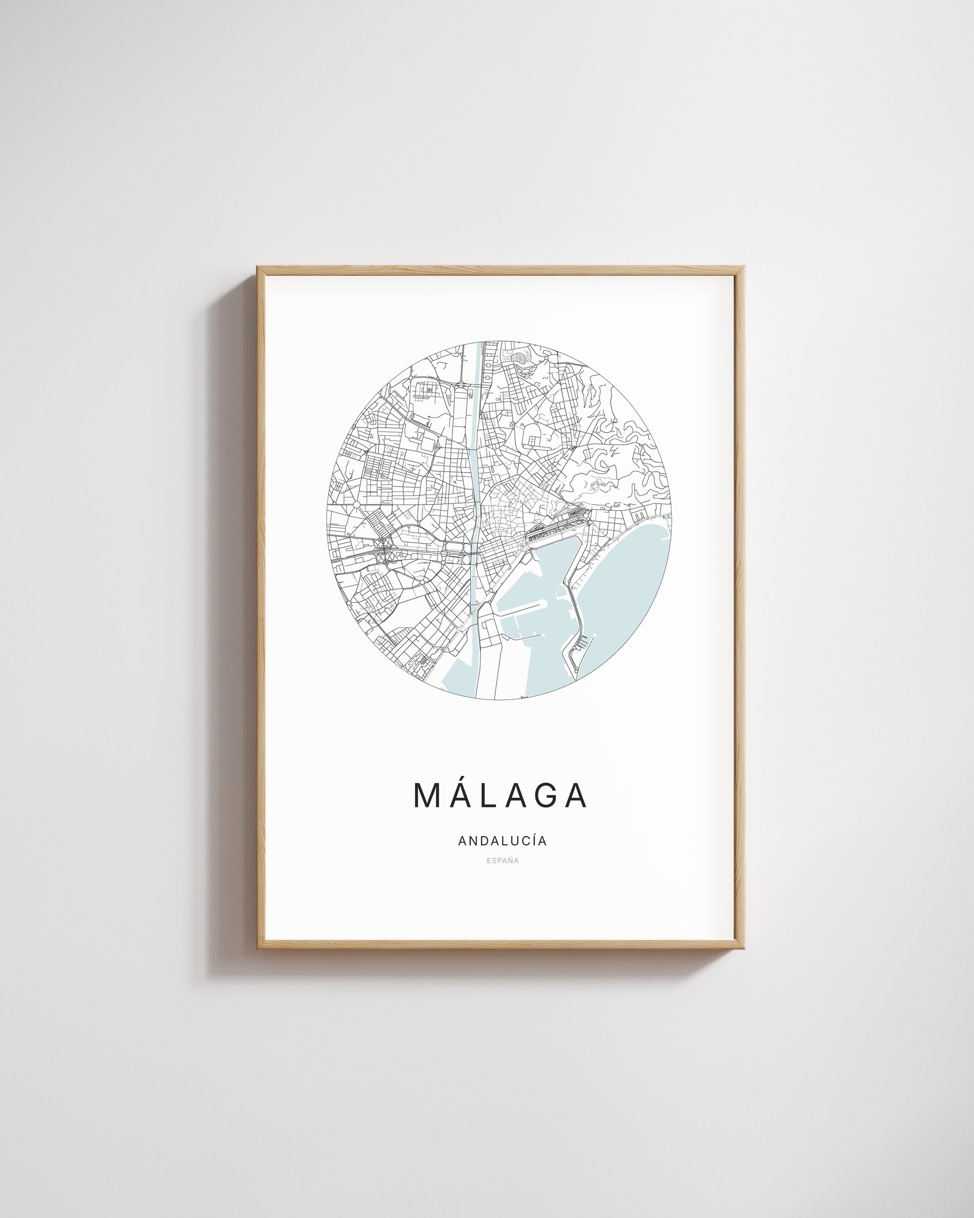 Poster représentant le plan de la ville de Málaga.