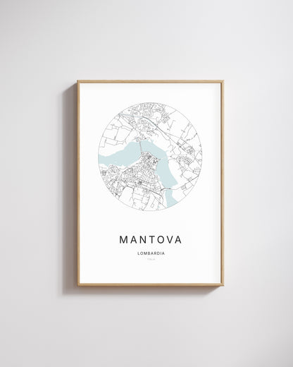 Poster représentant le plan de la ville de Mantova.
