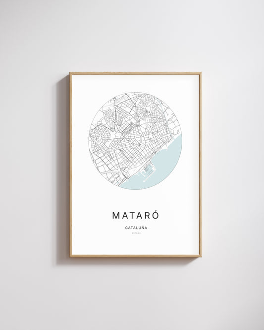 Poster représentant le plan de la ville de Mataró.