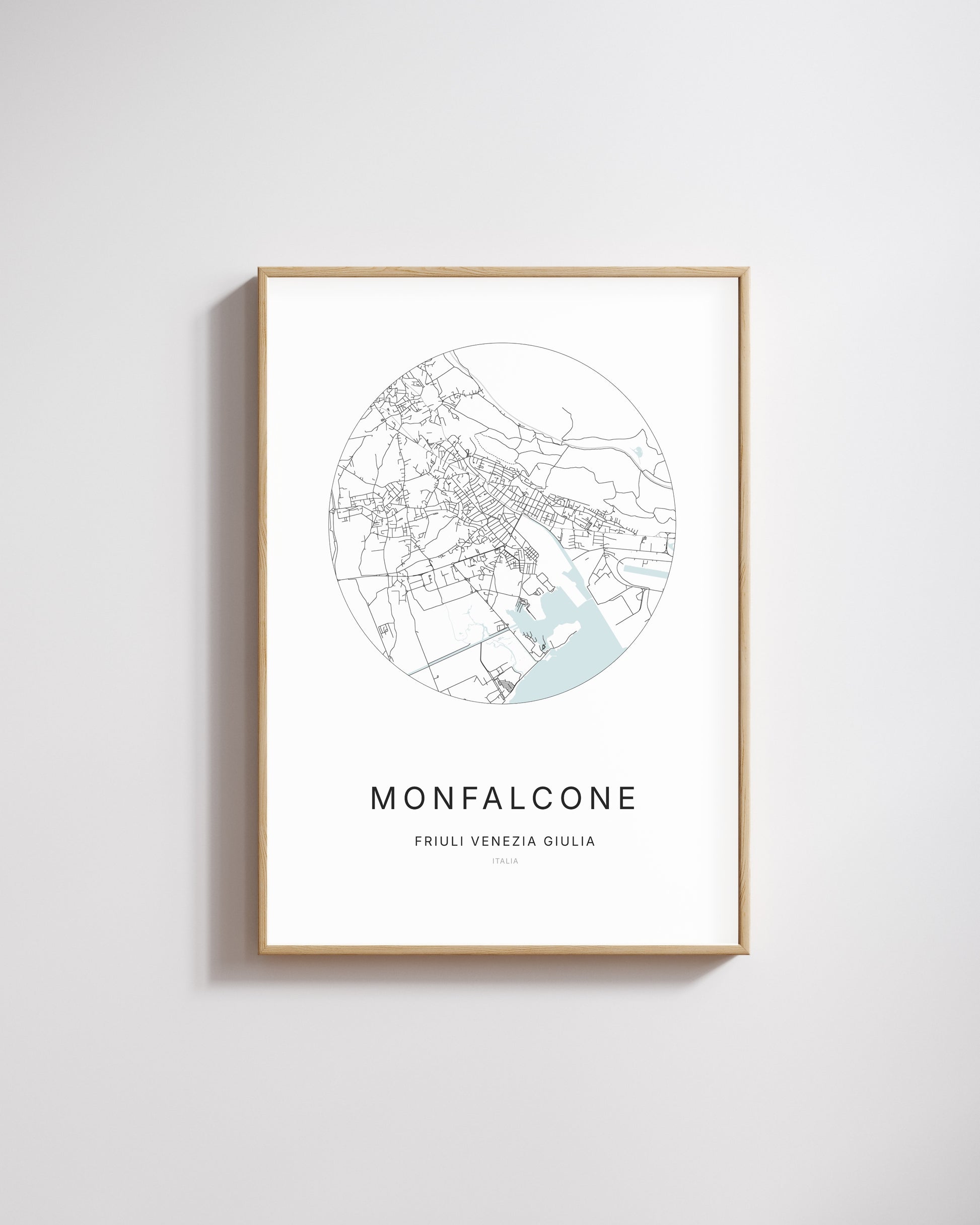 Poster représentant le plan de la ville de Monfalcone.