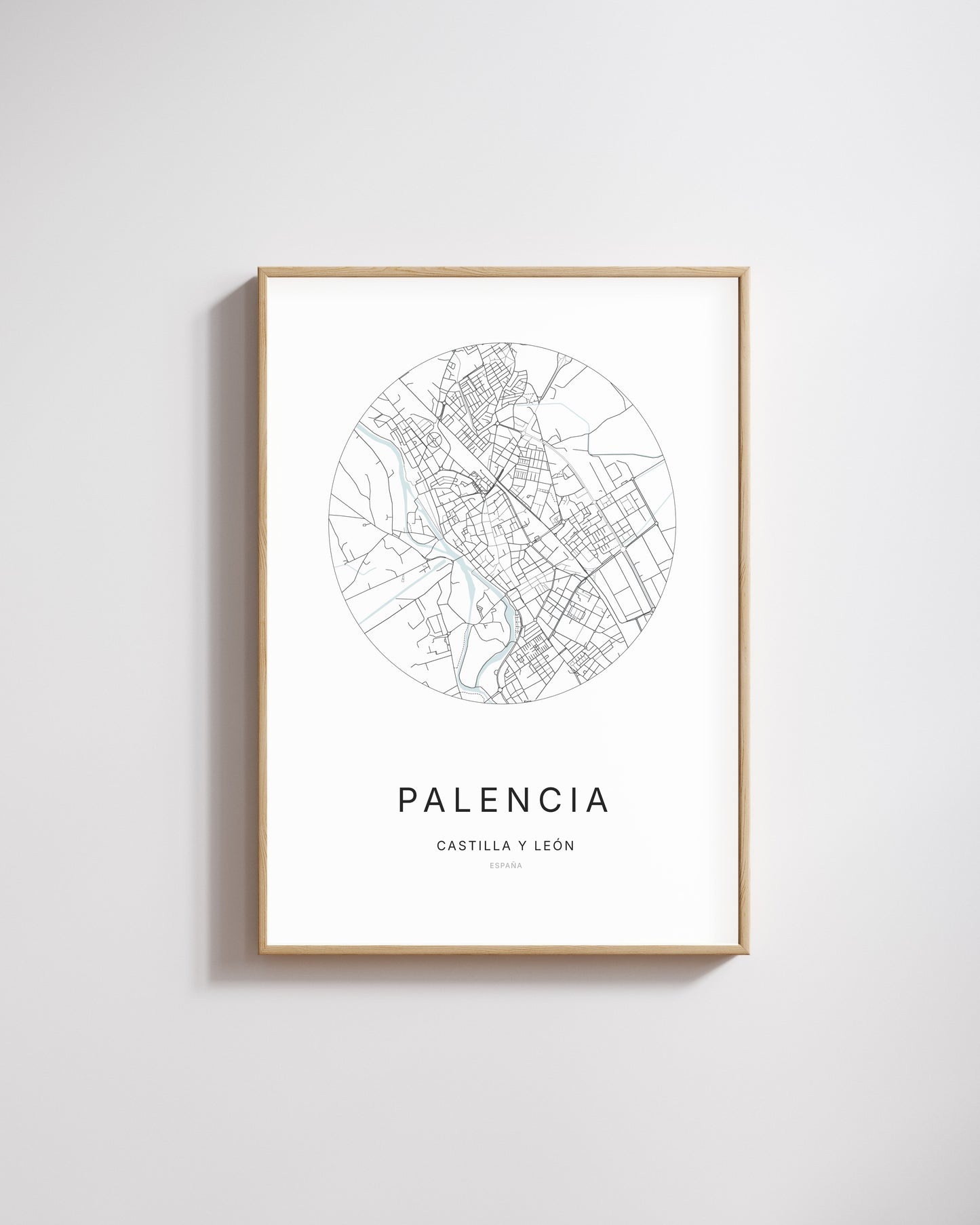 Poster représentant le plan de la ville de Palencia.