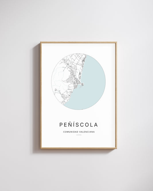 Poster représentant le plan de la ville de Peñíscola.