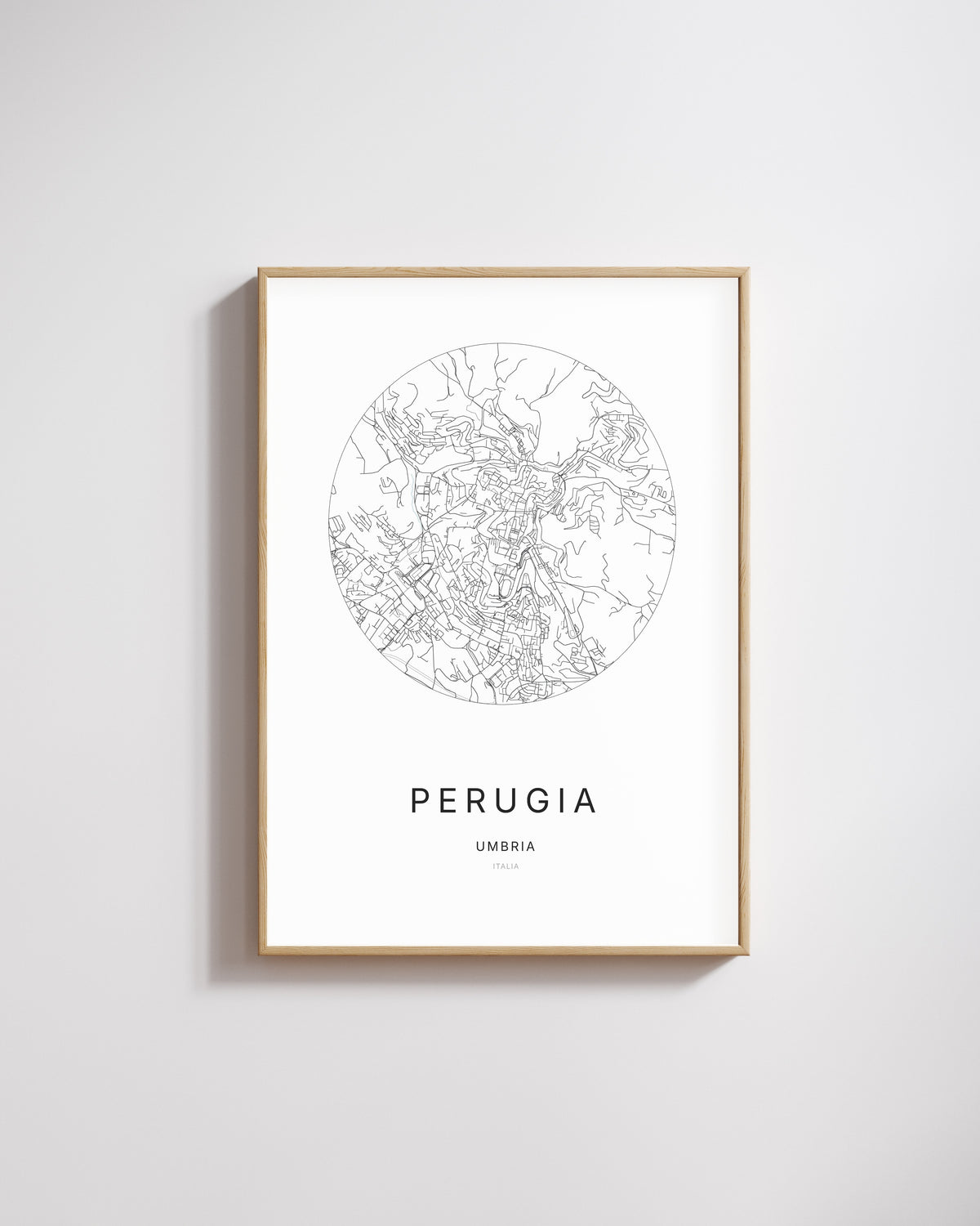 Poster raffigurante la mappa della città di Perugia.