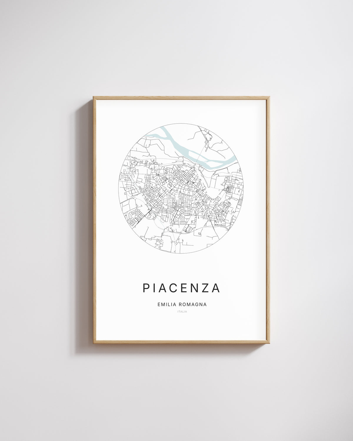 Poster représentant le plan de la ville de Piacenza.