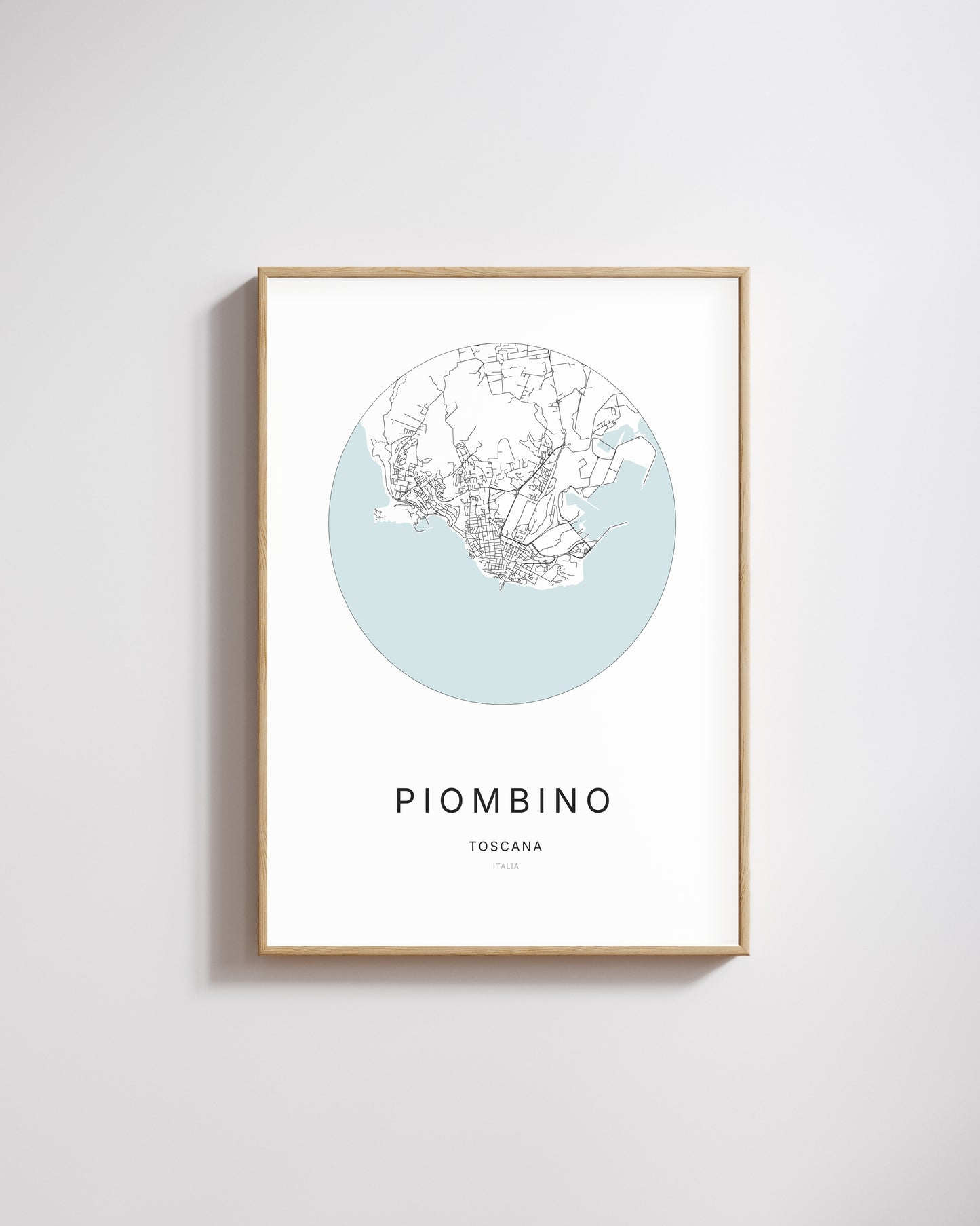 Poster représentant le plan de la ville de Piombino.