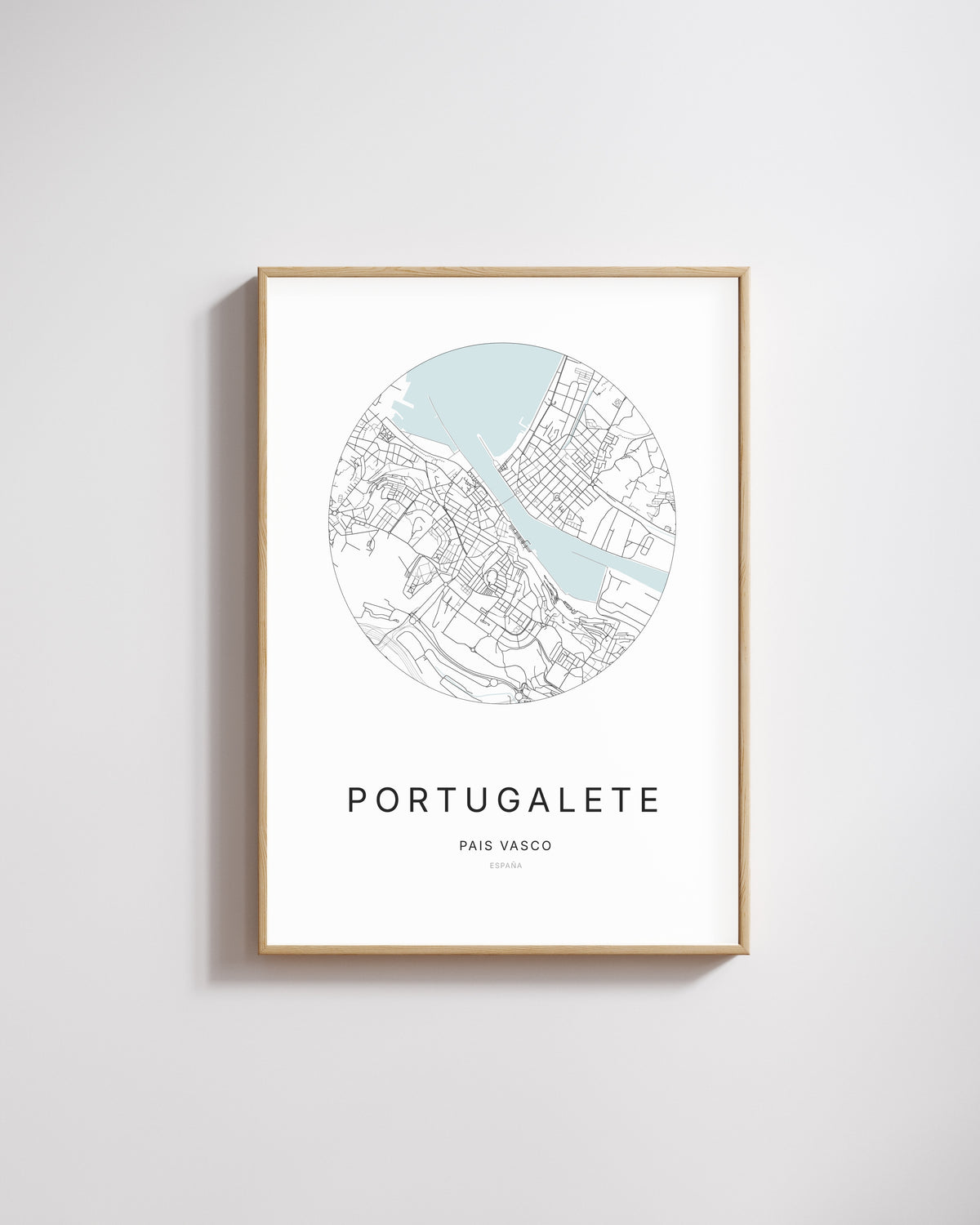 Póster que representa el mapa de la ciudad de Portugalete.