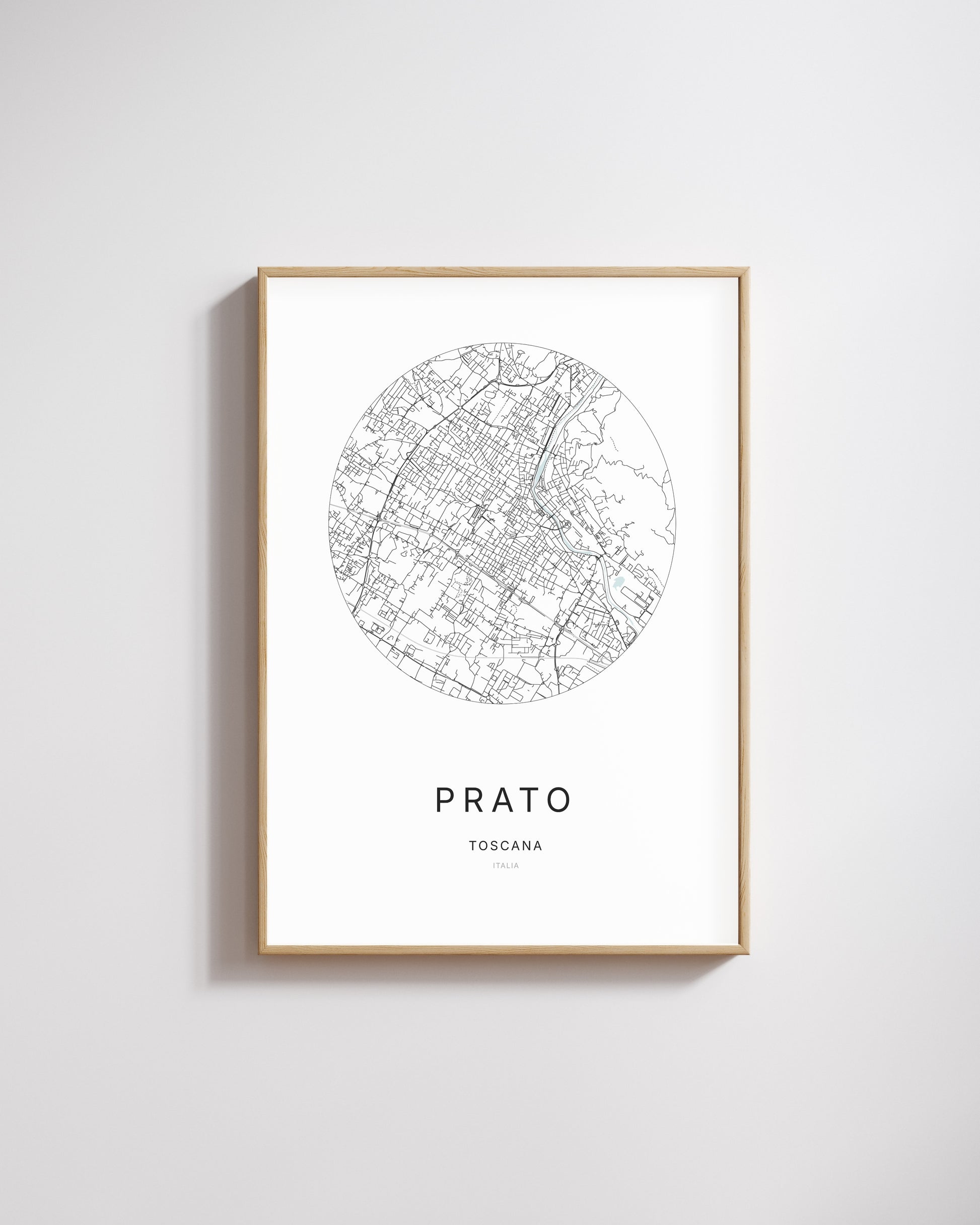 Poster représentant le plan de la ville de Prato.