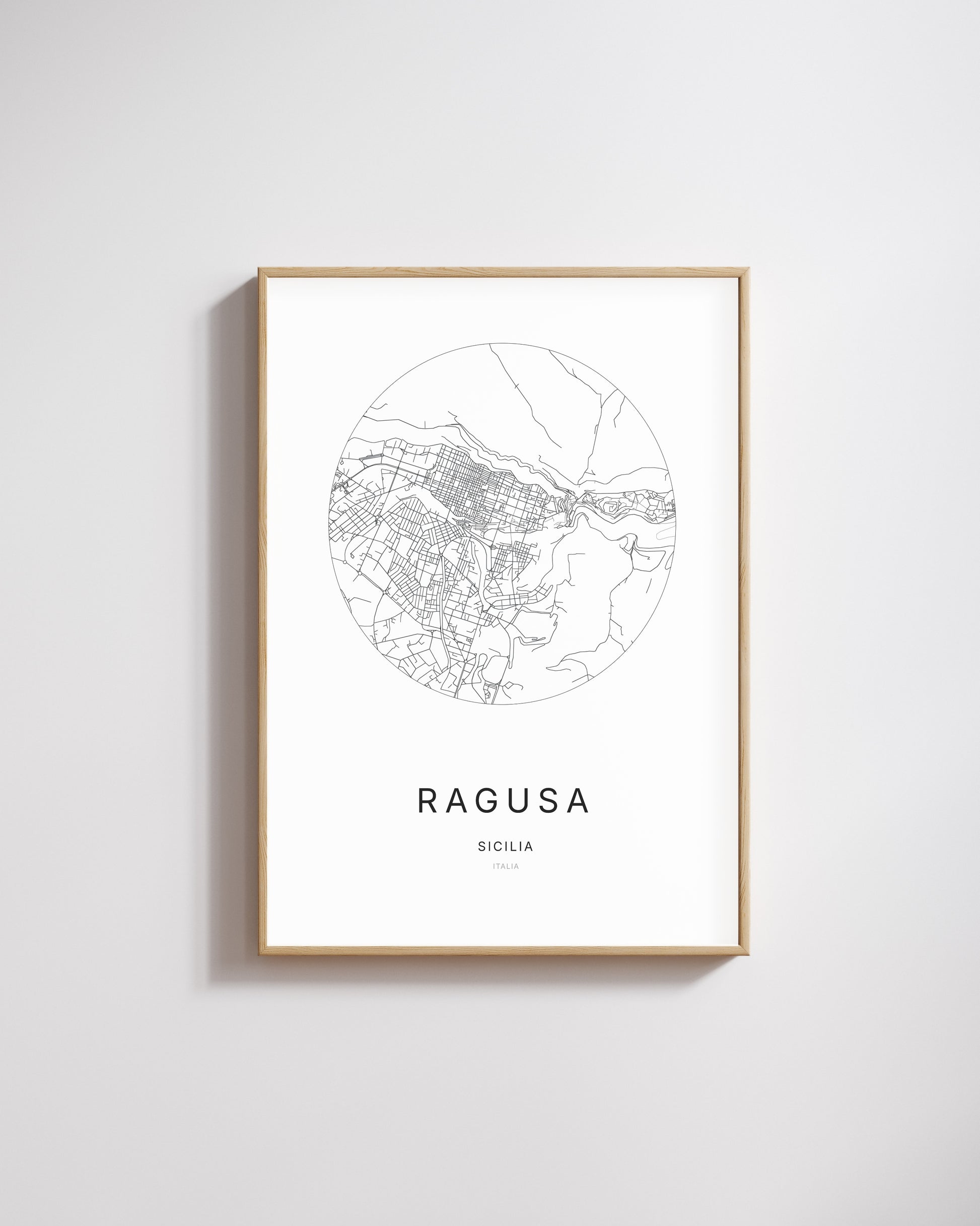Poster représentant le plan de la ville de Ragusa.