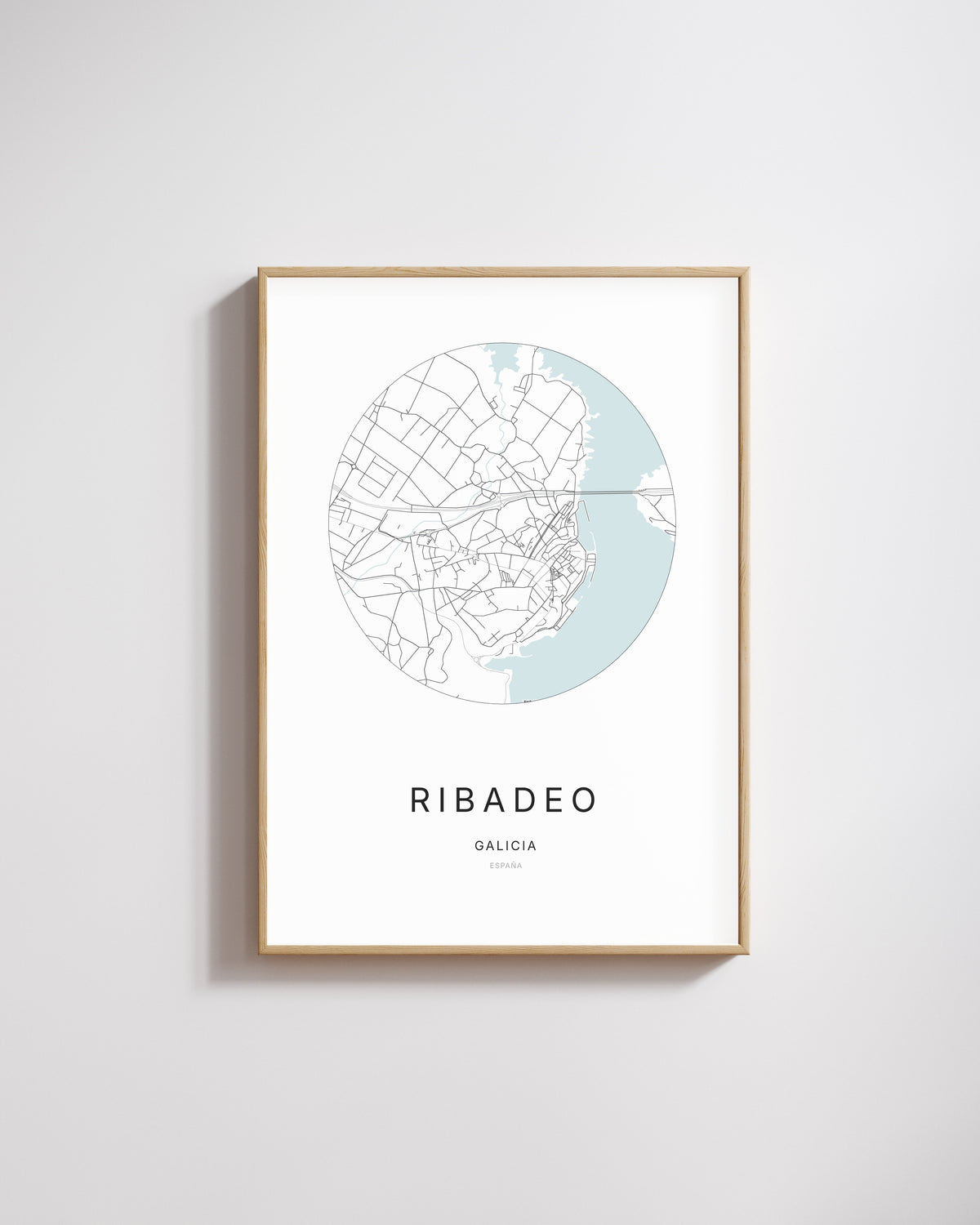 Poster représentant le plan de la ville de Ribadeo.