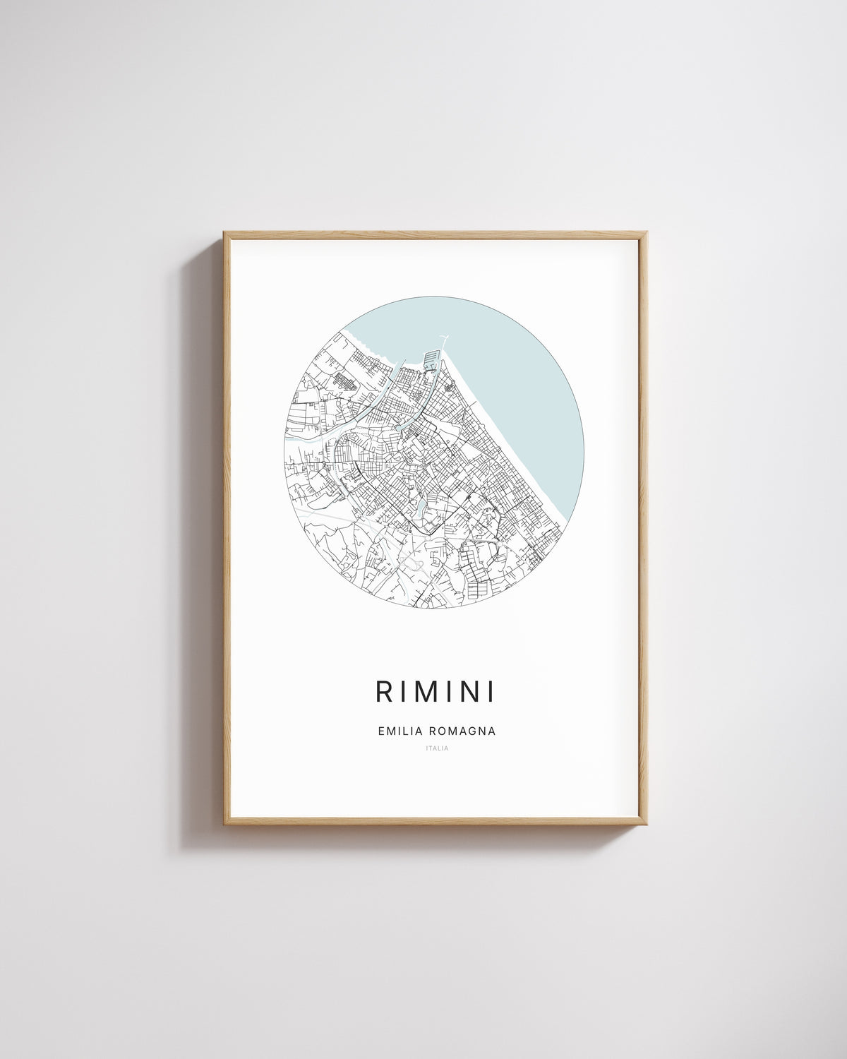 Poster raffigurante la mappa della città di Rimini.