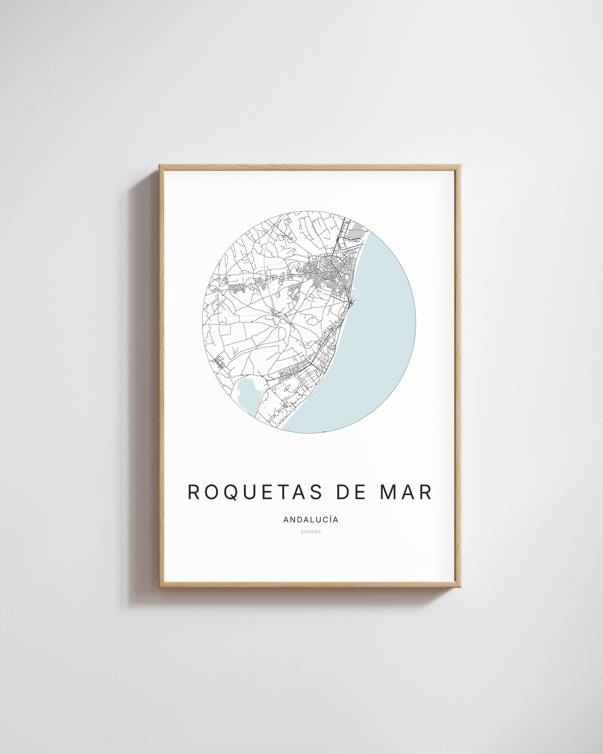 Poster représentant le plan de la ville de Roquetas de Mar.
