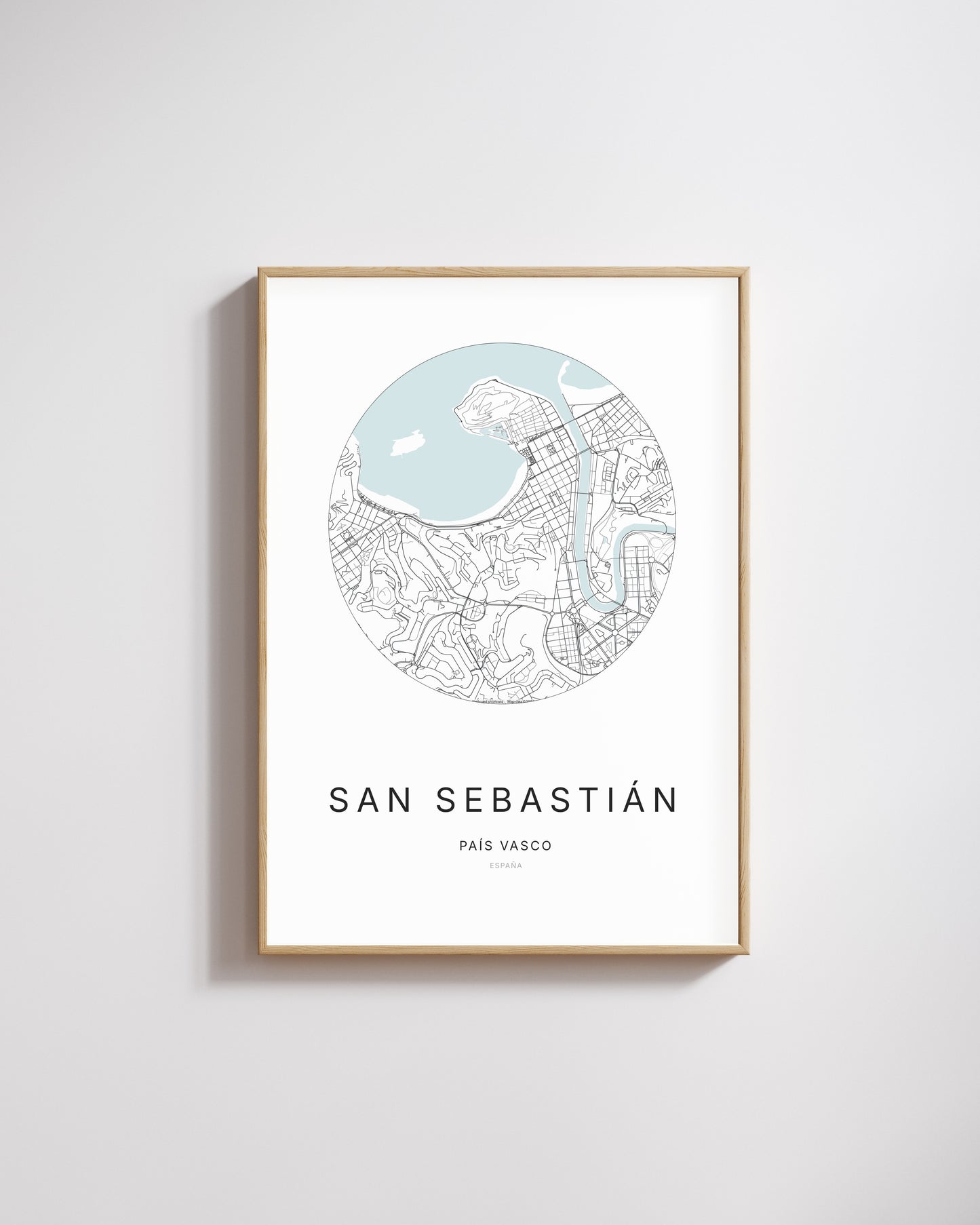 Poster représentant le plan de la ville de San Sebastián.