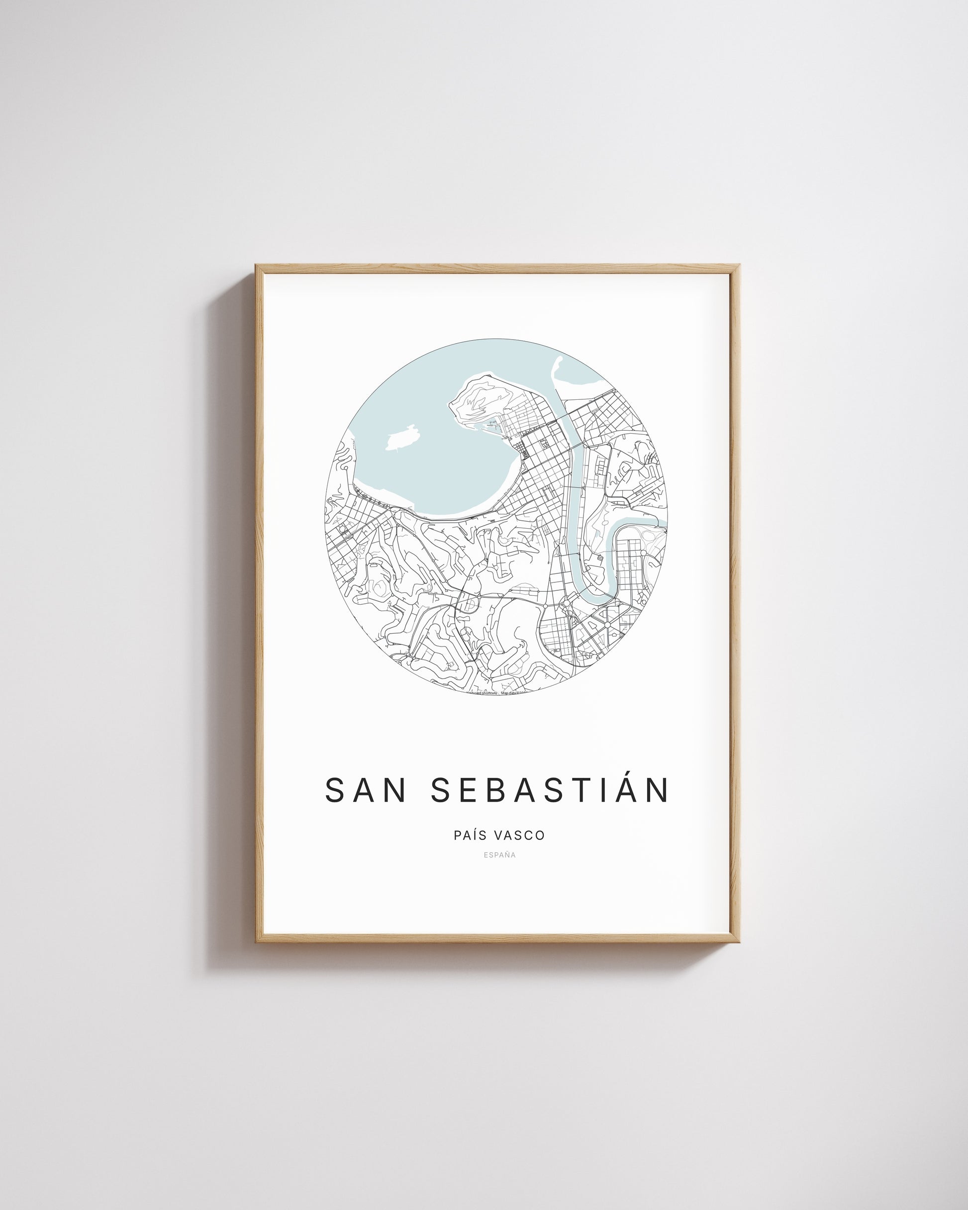 Poster représentant le plan de la ville de San Sebastián.