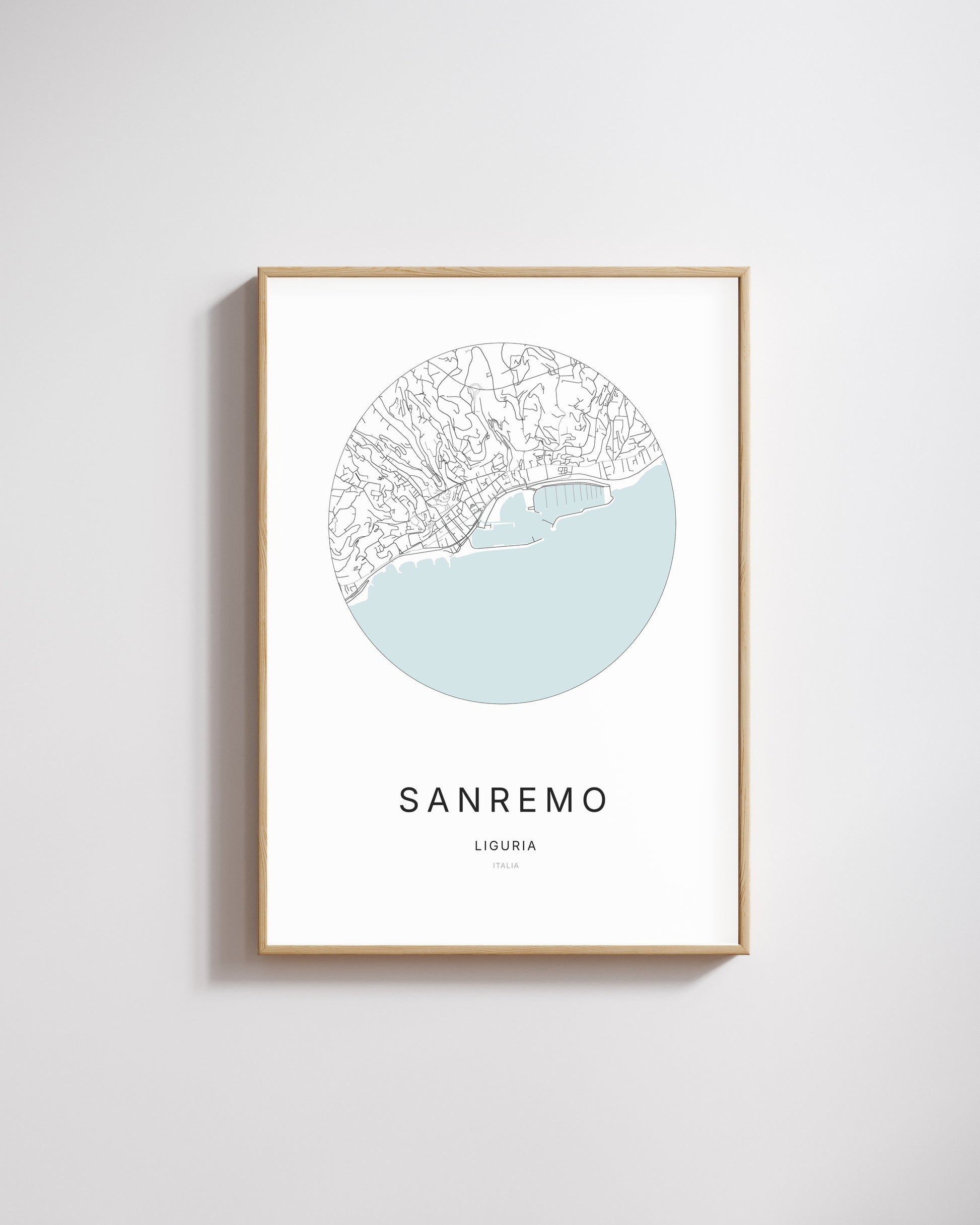 Poster représentant le plan de la ville de Sanremo.