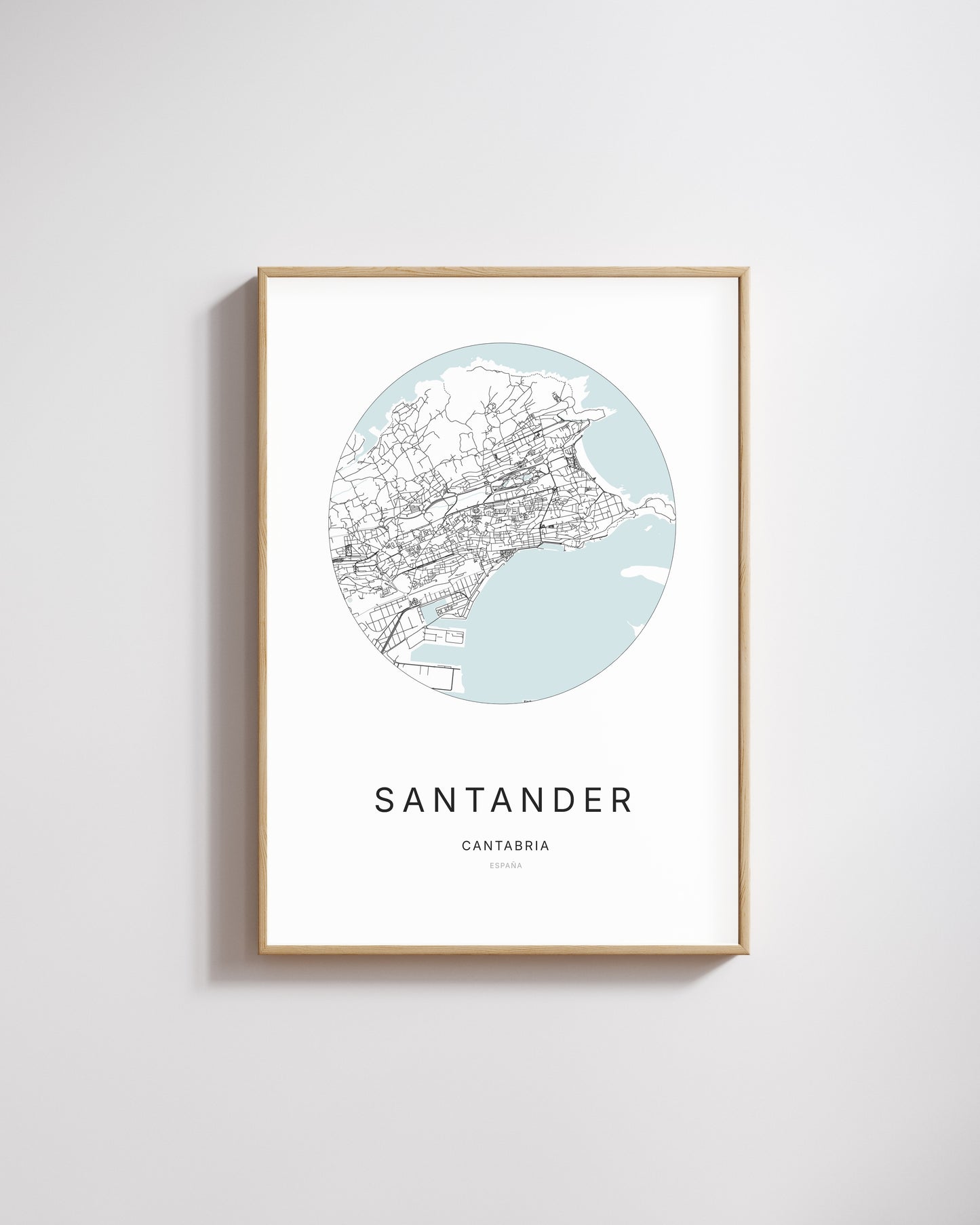 Poster représentant le plan de la ville de Santander.