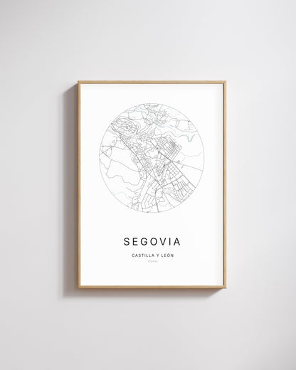 Poster représentant le plan de la ville de Segovia.