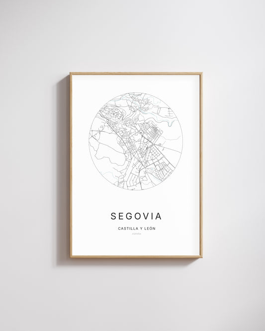 Poster représentant le plan de la ville de Segovia.