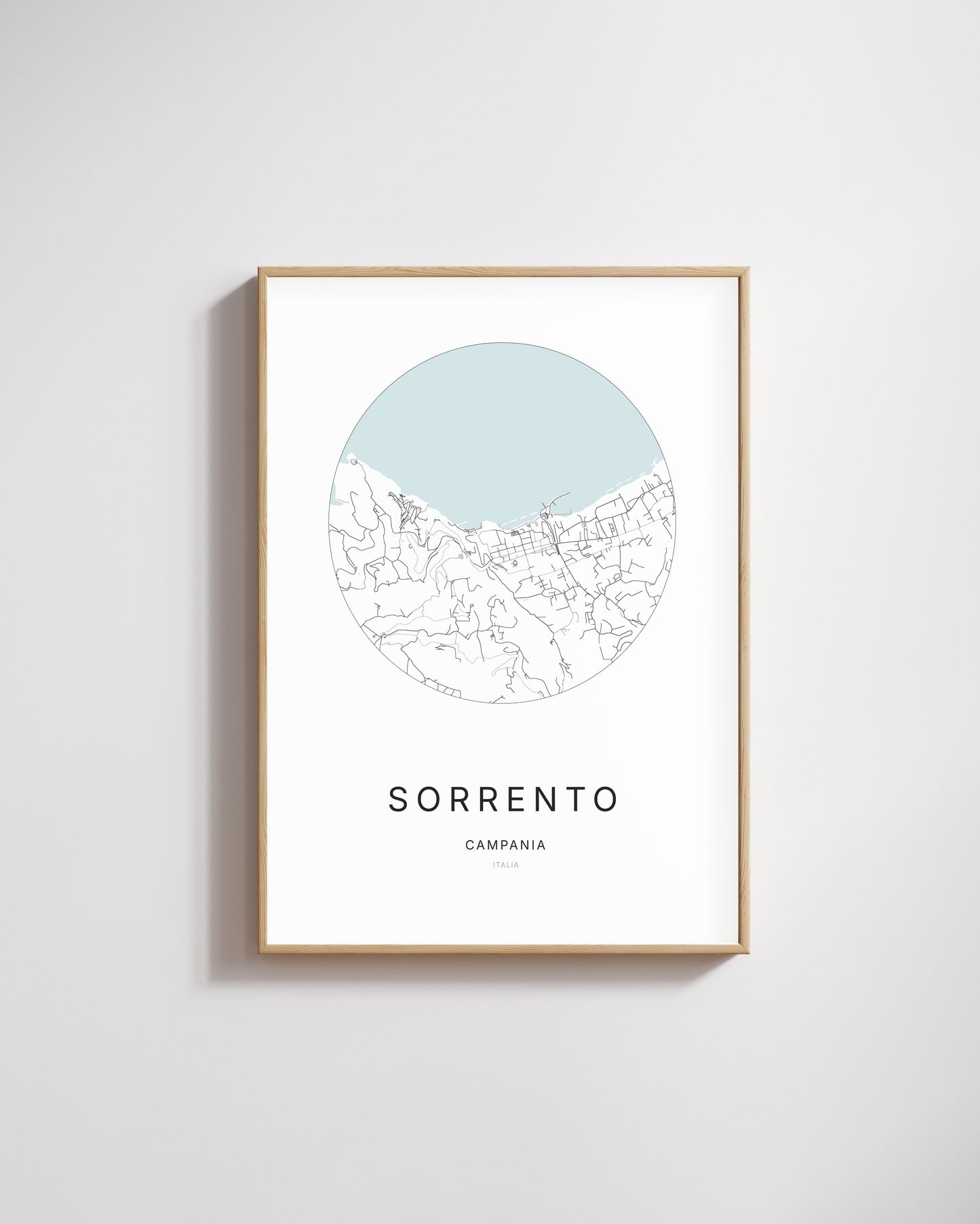 Poster représentant le plan de la ville de Sorrento.