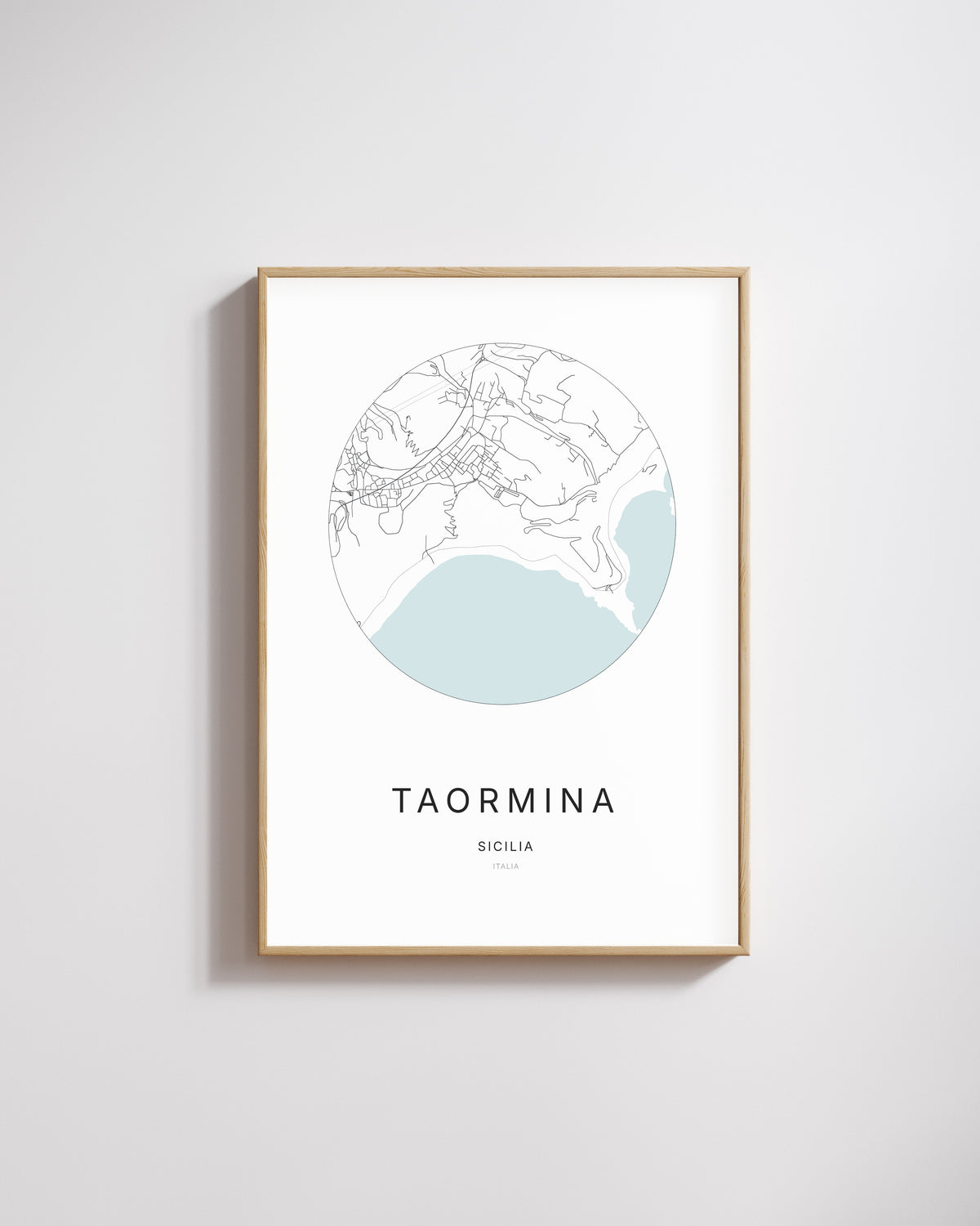 Poster représentant le plan de la ville de Taormina.