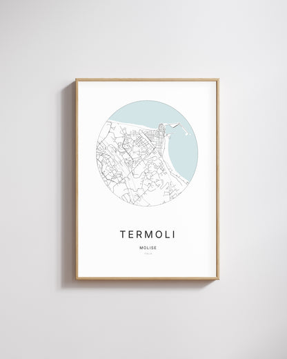 Poster représentant le plan de la ville de Termoli.