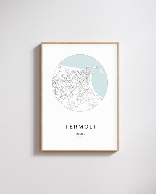 Poster représentant le plan de la ville de Termoli.