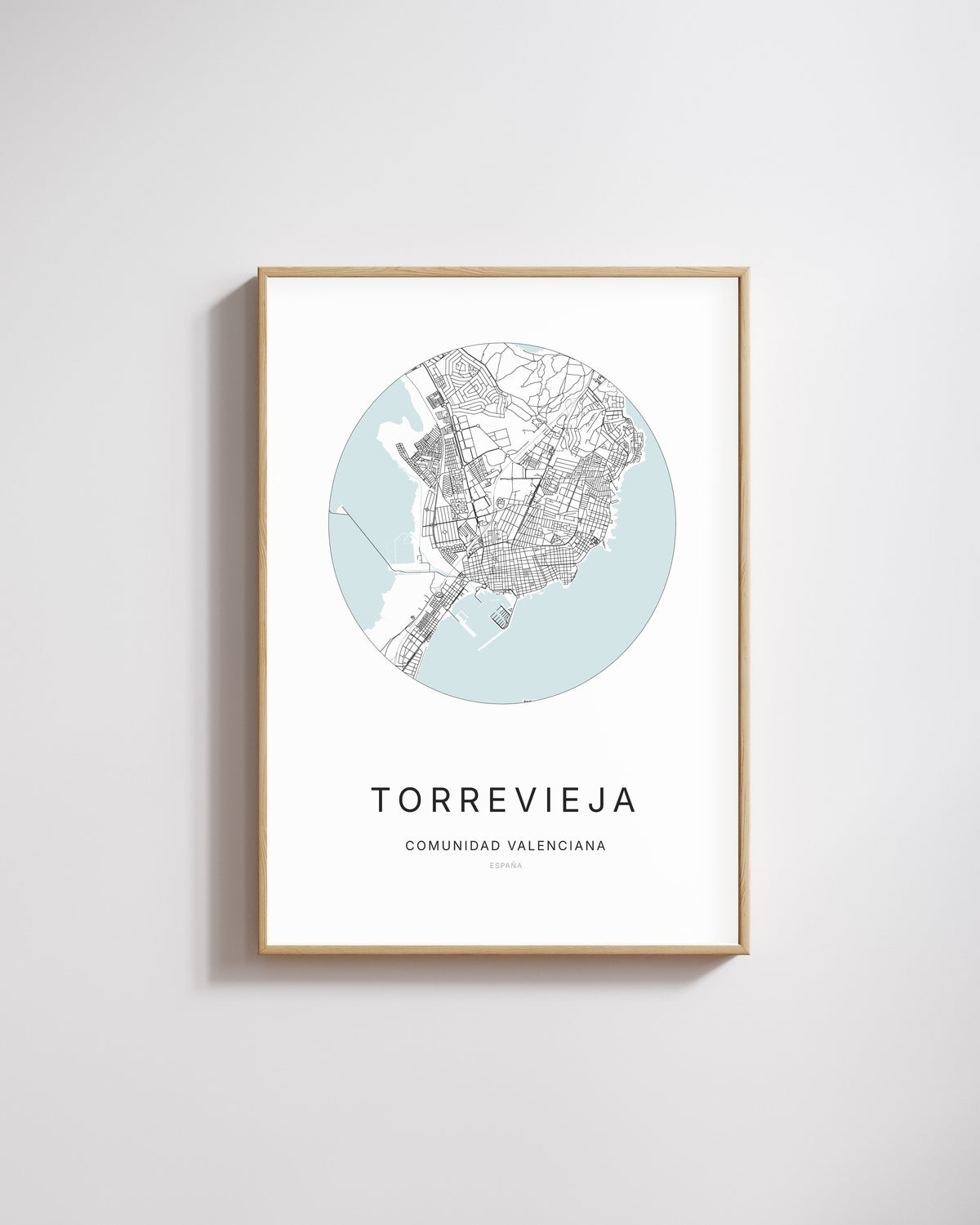 Póster que representa el mapa de la ciudad de Torrevieja.