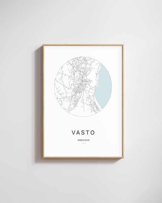 Poster représentant le plan de la ville de Vasto.