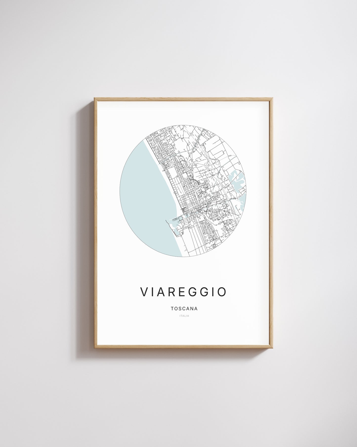 Poster représentant le plan de la ville de Viareggio.