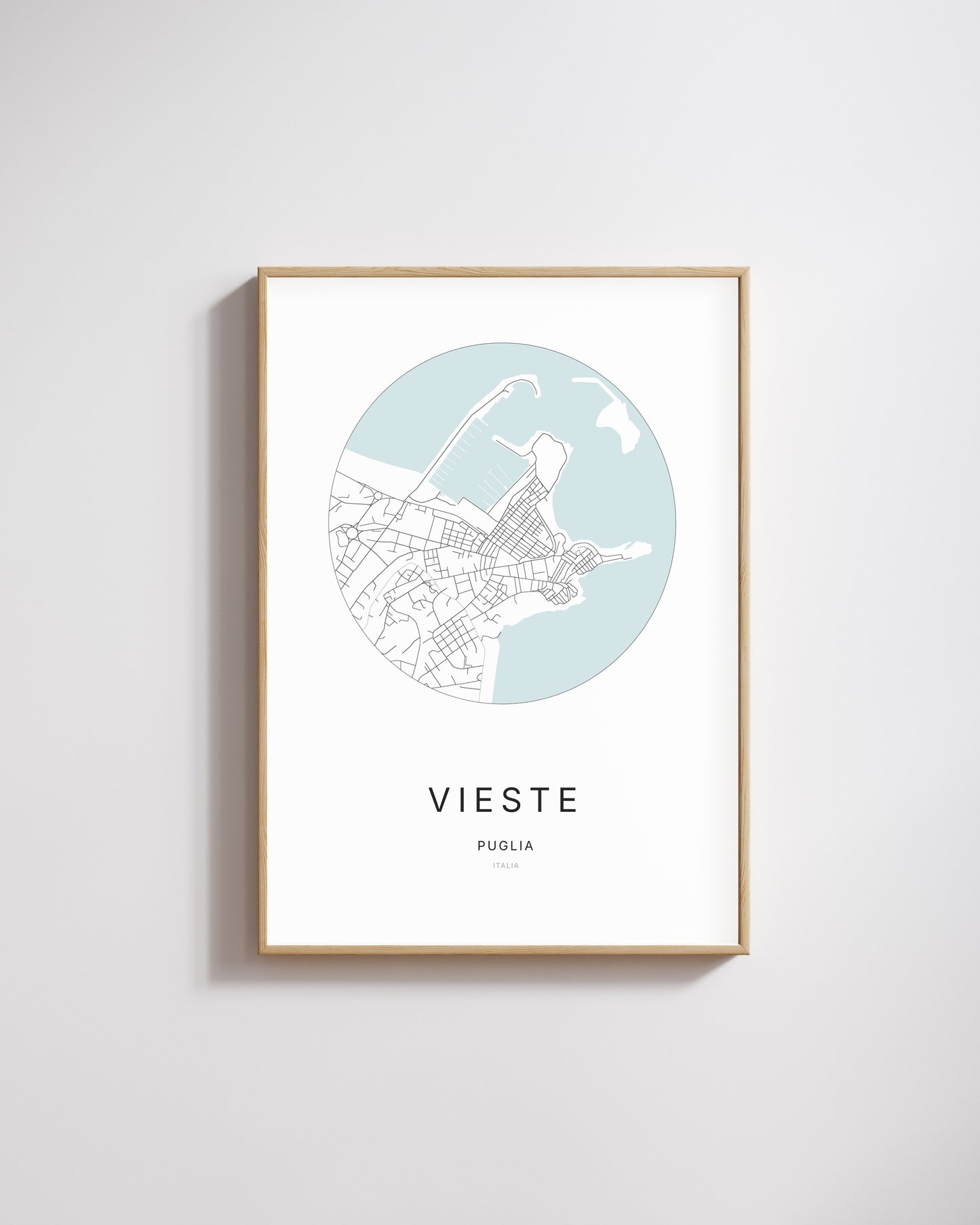 Poster représentant le plan de la ville de Vieste.