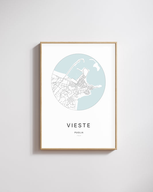 Poster représentant le plan de la ville de Vieste.