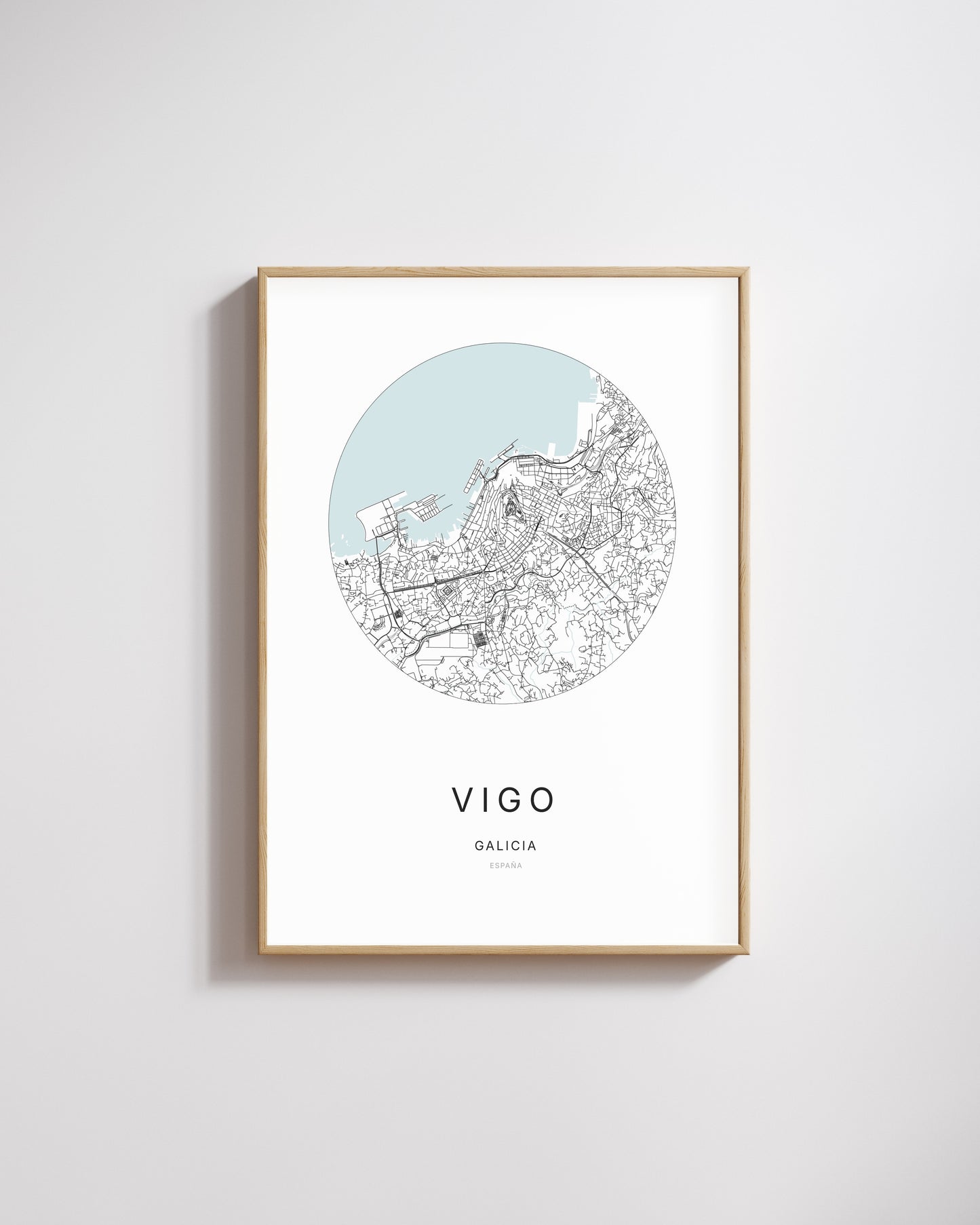 Poster représentant le plan de la ville de Vigo.