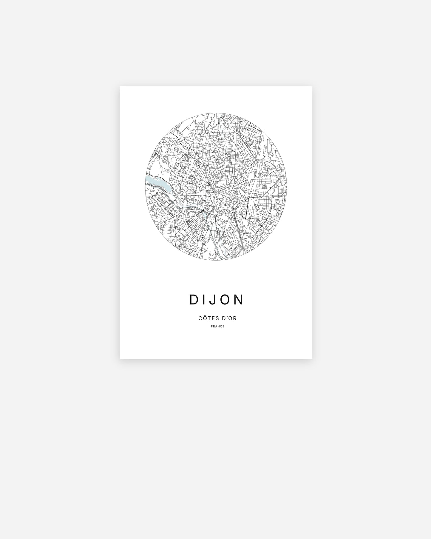 Affiche Dijon – Plan minimaliste