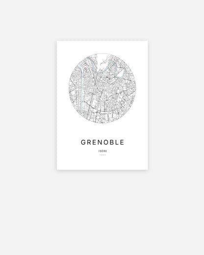 Affiche Grenoble – Plan minimaliste