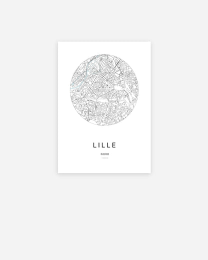 Affiche Lyon – Plan minimaliste
