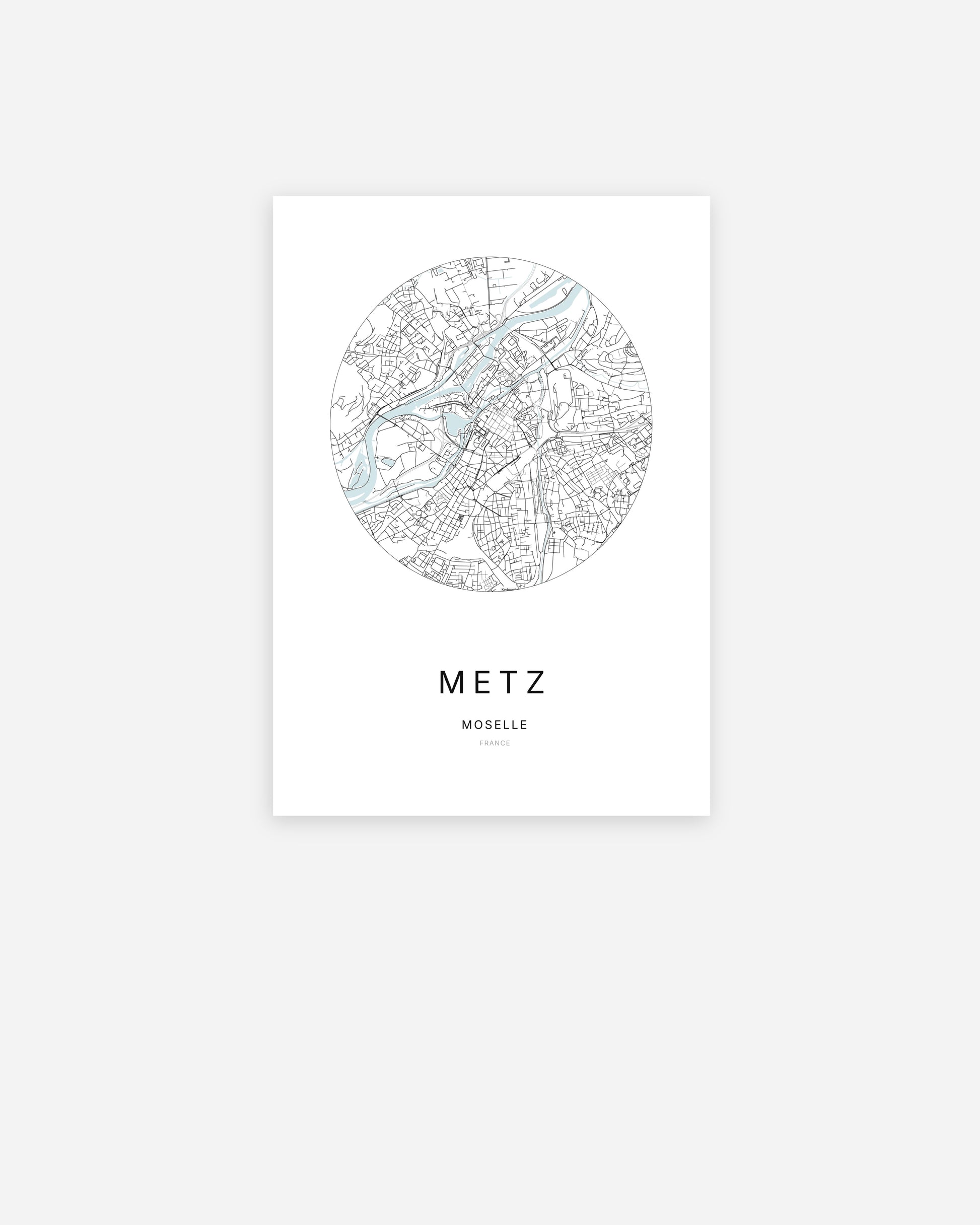 Affiche minimaliste de Metz – poster de ville