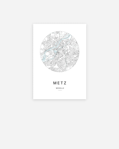 Affiche minimaliste de Metz – poster de ville
