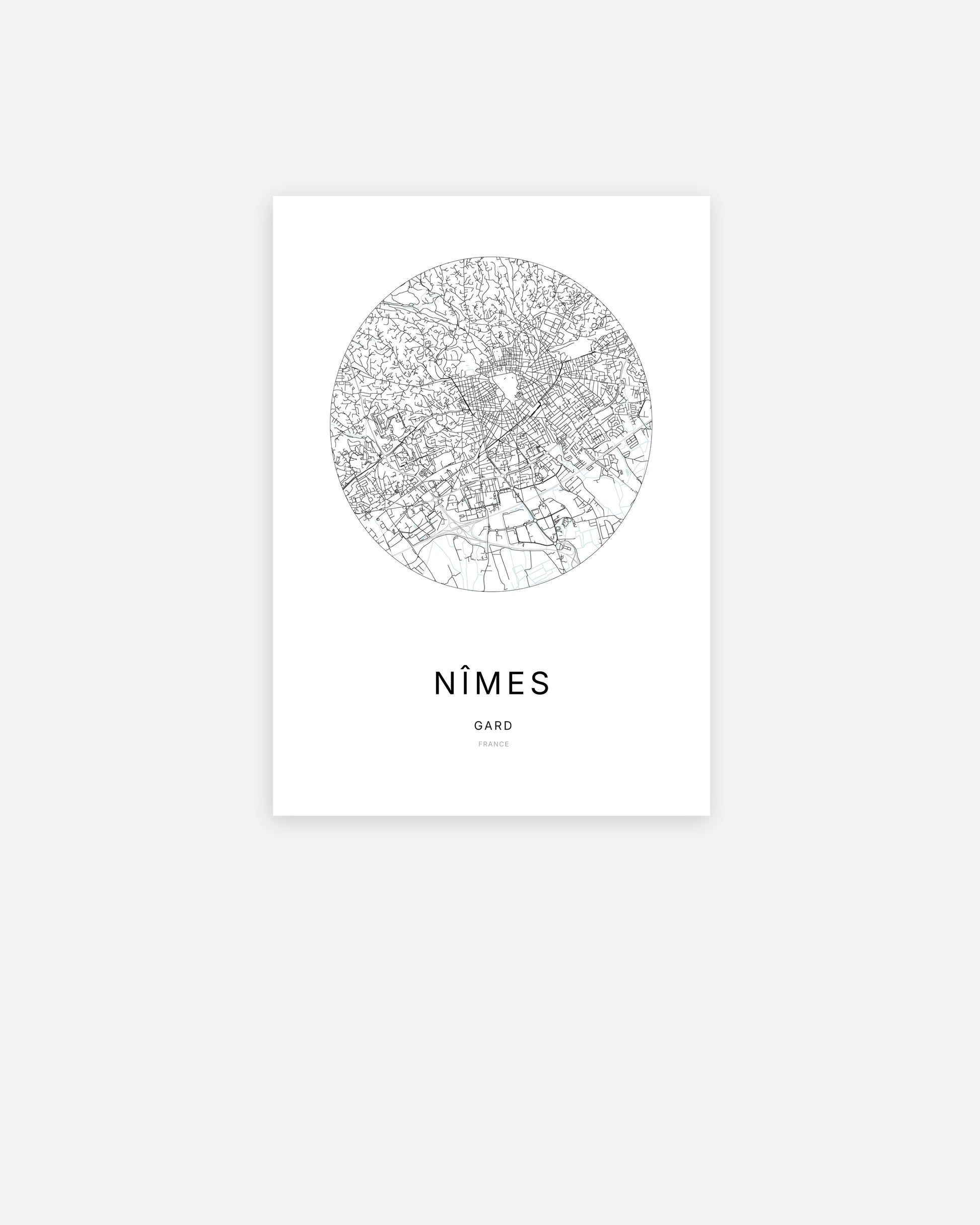 Affiche minimaliste de Nîmes – poster de ville