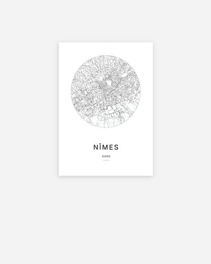 Affiche minimaliste de Nîmes – poster de ville