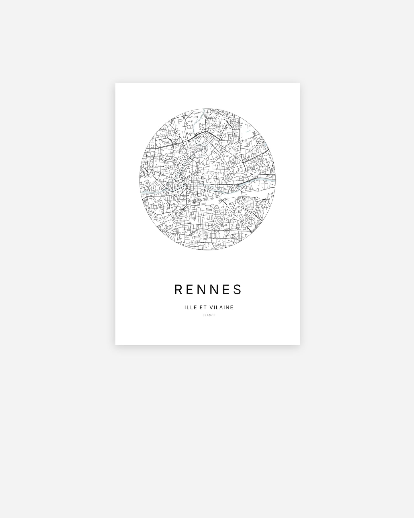 Affiche Rennes – Plan minimaliste