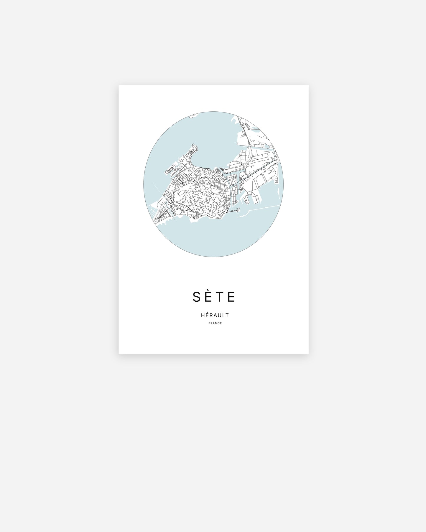 Affiche Sète – Plan minimaliste