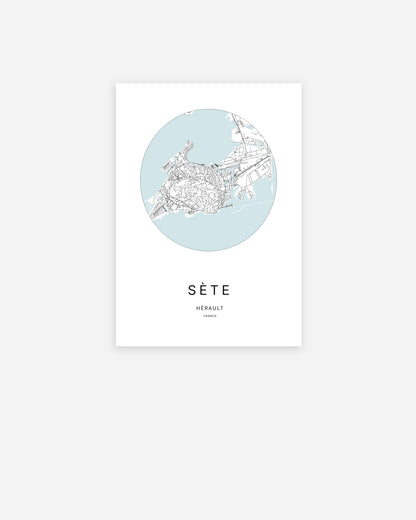 Affiche Sète – Plan minimaliste