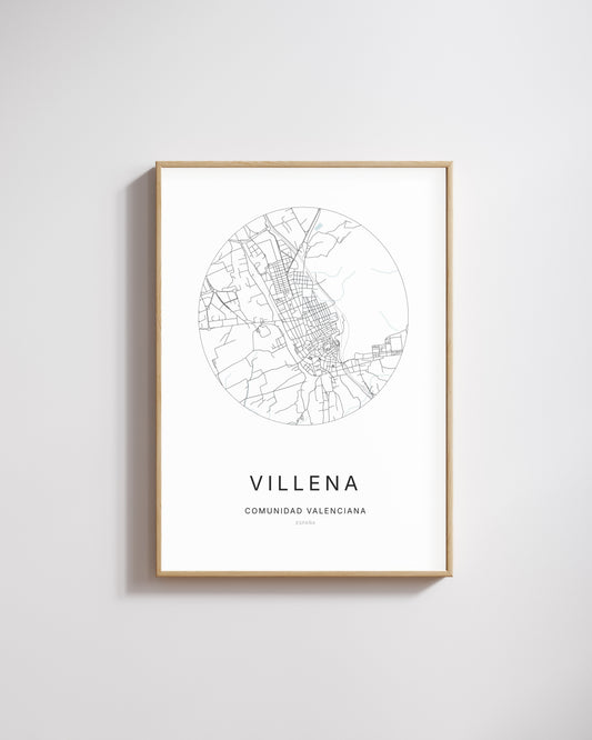 Poster représentant le plan de la ville de Villena.