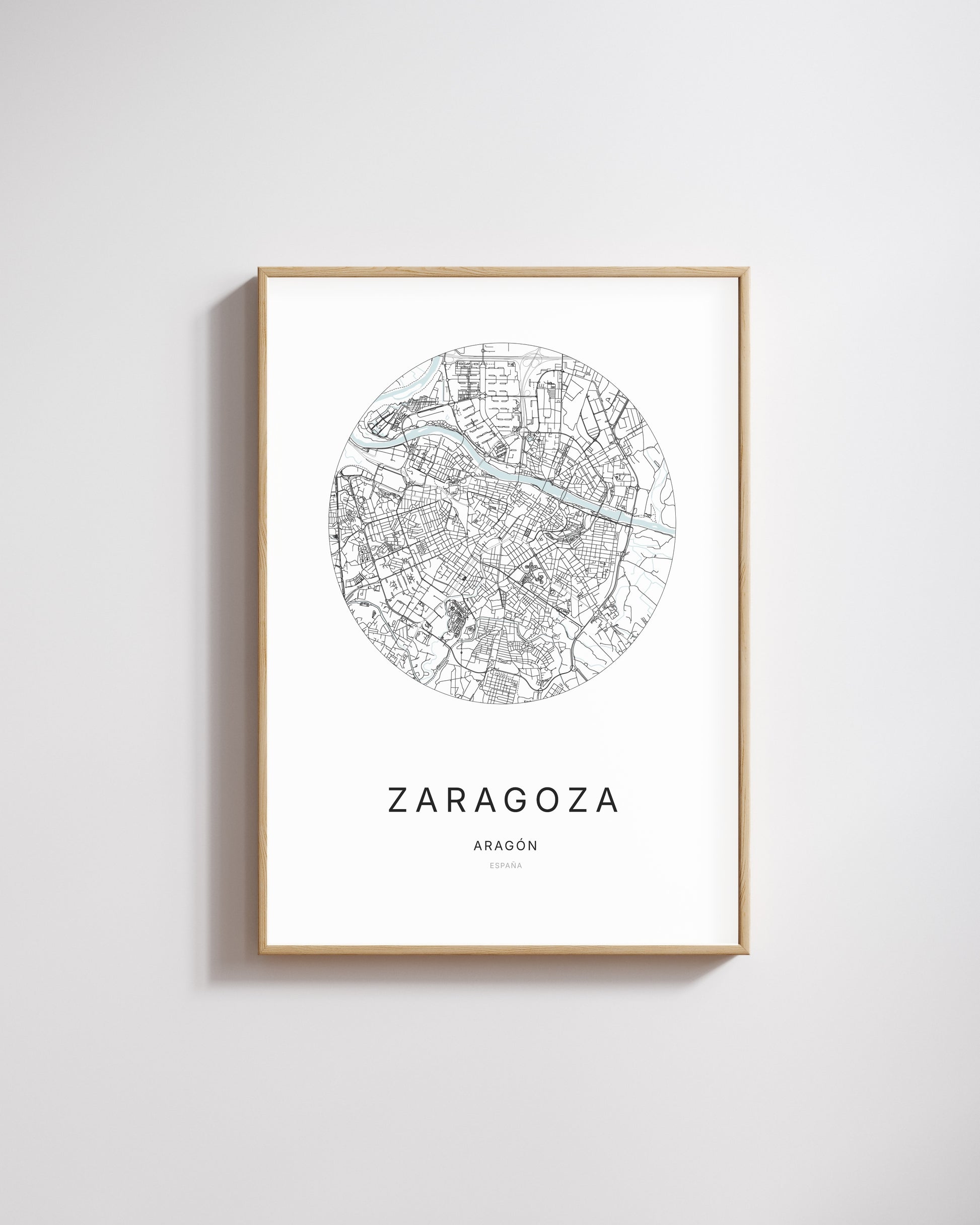 Poster représentant le plan de la ville de Zaragoza.