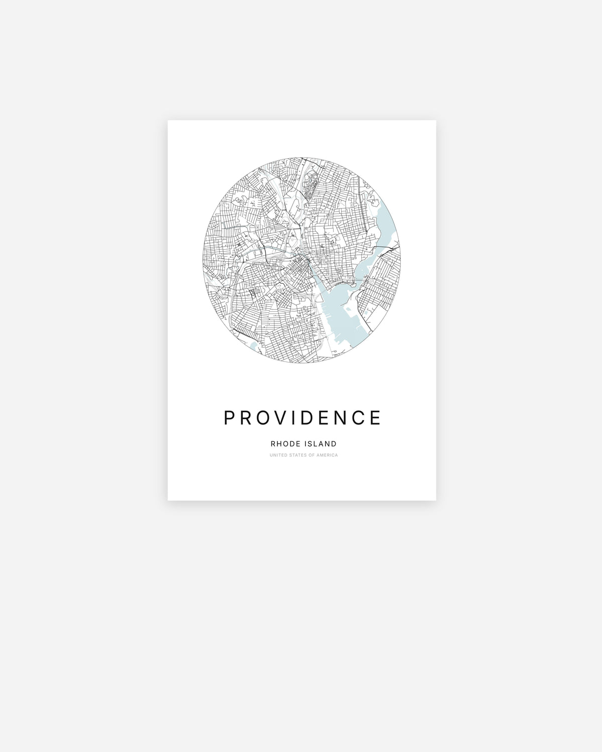 Plan de la ville de Providence au design minimaliste.